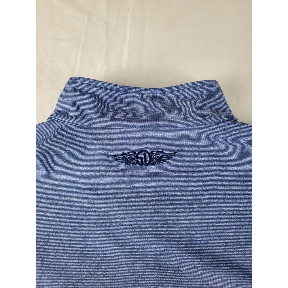 Straight Down Men Pullover Sweater M Blue Long Sleeve 1/4 Zip Logo Embroidered - Picture 3 of 13